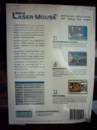 Упаковка с описанием основных особенностей Optical laser mouse